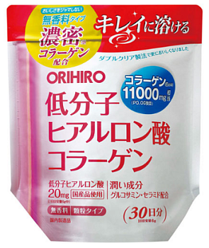 Японские товары со склада в России -ORIHIRO Плотный коллаген + низкомолекулярная гиалуроновая кислота на 30 дней_R - фото