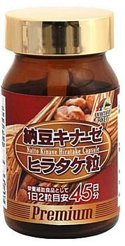 Unimat Riken Natto Kinase Hiratake Премиум наттокиназа с DHA и EPA, на 45 дней - фото