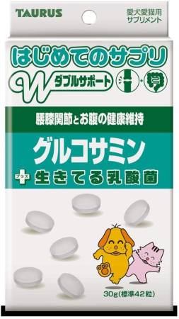 Taurus First Supplement Glucosamine Supplement for improving the condition of the intestines and joints of pets, 30 g (42 pcs)