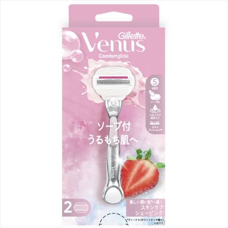 Gillette Venus Comfortglide Strawberry Shaving machine for women with strawberry soap
