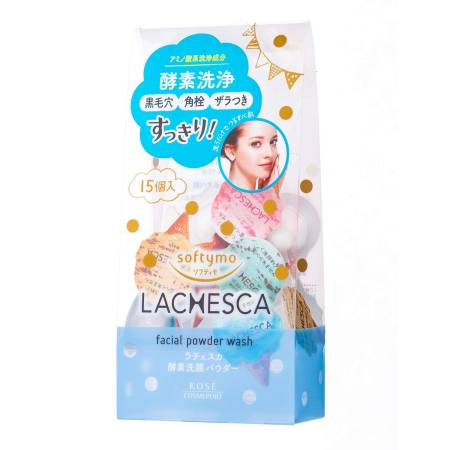 Kose Cosmeport Softymo LACHESCA Facial Powder Wash Cleansing Face Powder, 0.4g x 15 pcs