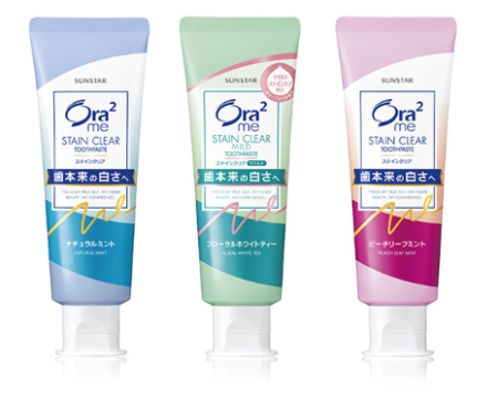 SUNSTAR Ora2 Me STAIN CLEAR TOOTHPASTE for white teeth and plaque removal, taste "Peppermint Mint", 130g