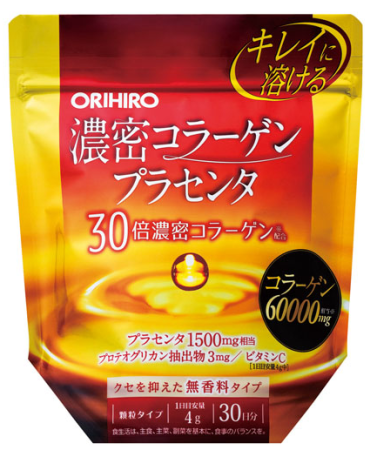 картинка ORIHIRO Dense collagen + placenta powder 120g for 30 days магазин одежды и аксессуаров являющийся официальным дистрибьютором в России  ORIHIRO Dense collagen + placenta powder 120g for 30 days