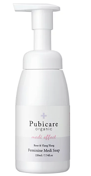 Pubicare Organic Feminine Medi Soap Лечебная пенка для интимной зоны с ароматом розы и иланг-иланга, 220 мл - фото