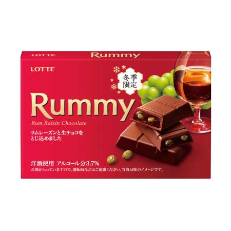 картинка LOTTE Rummy Chocolate with rum and raisins, 78 g магазин одежды и аксессуаров являющийся официальным дистрибьютором в России  LOTTE Rummy Chocolate with rum and raisins, 78 g