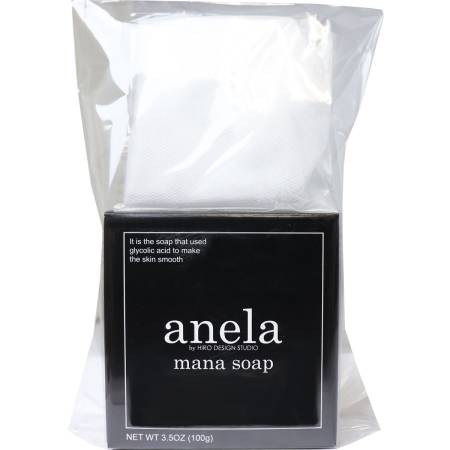 Anela Mana Soap Peeling soap with glycolic acid 7% against acne with foam mesh as a gift!