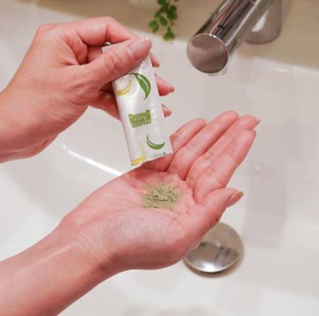 Wafood Made Uji Matcha Enzyme Facial Wash Cleansing enzyme face powder with green tea, 30 sachets