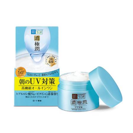 Japanese Skincare - Buy Rohto Hadalabo Gokujyun UV White Gel 2 in 1: gel + sun protection SPF50 + PA ++++, 90g Online from Japan | 36Best Kawai Rohto Hadalabo Gokujyun UV White Gel 2 in 1: gel + sun protection SPF50 + PA ++++, 90g