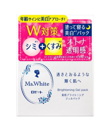 Rosette Ms. White Brightening Gel Pack Night mask for radiance of the skin with a placenta, 100 gr