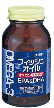 Японские товары со склада в России -Омега-3 ORIHIRO.180 шт на 45 дней_R - фото