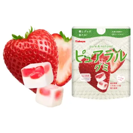 картинка Kabaya Pure&Natural Gummy Tochiaika Strawberry, 58 g магазин одежды и аксессуаров являющийся официальным дистрибьютором в России  Kabaya Pure&Natural Gummy Tochiaika Strawberry, 58 g