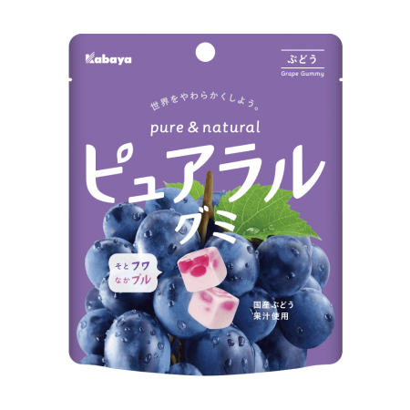 картинка Kabaya Pure&Natural Gummy Grape, 58 g магазин одежды и аксессуаров являющийся официальным дистрибьютором в России  Kabaya Pure&Natural Gummy Grape, 58 g