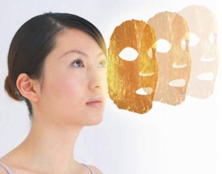 Gold mask 24K Nifertiti,1 piece, Kanazawa Katani