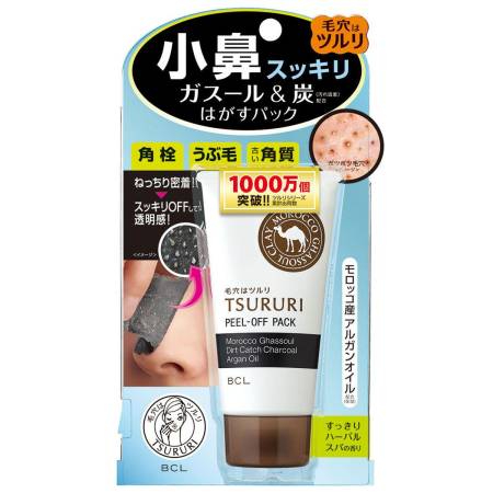 BCL Laboratories Tsururi Peel-Off Pack Mask - film for pore cleansing with clay and charcoal, 55g