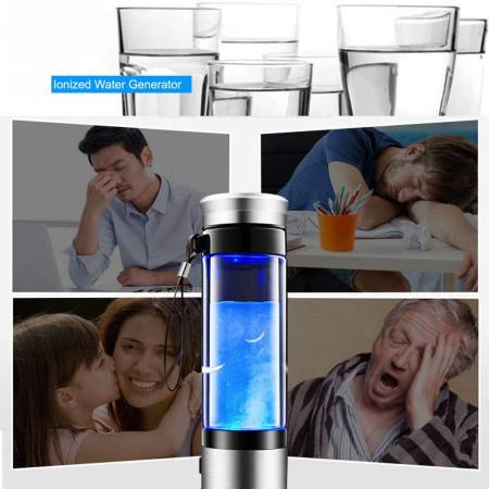 картинка KIKAR Portable Hydrogen Water Generator Glass Bottle магазин одежды и аксессуаров являющийся официальным дистрибьютором в России  KIKAR Portable Hydrogen Water Generator Glass Bottle