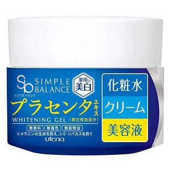 Japanese Skincare - Buy UTENA Simple Balance Whitening Gel Whitening Moisturizing Facial Gel with Placenta, 100g Online from Japan | 36Best Kawai UTENA Simple Balance Whitening Gel Whitening Moisturizing Facial Gel with Placenta, 100g