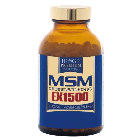 HONGO PREMIUM MSM EX1500 MSM + glucosamine and chondroitin, for 3 month - Buy certified Japanese Health Supplements | 36Best Kawai HONGO PREMIUM MSM EX1500 MSM + glucosamine and chondroitin, for 3 month