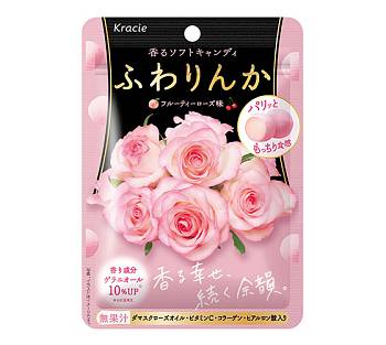 картинка Kracie Fuwarinka Beauty candies with collagen and hyaluronic acid, rose flavor магазин одежды и аксессуаров являющийся официальным дистрибьютором в России  Kracie Fuwarinka Beauty candies with collagen and hyaluronic acid, rose flavor